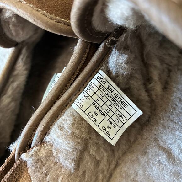 UGG Brown Suede Cooke Slip-On Shearling Lined Comfort Loafers Size 10 main image 6